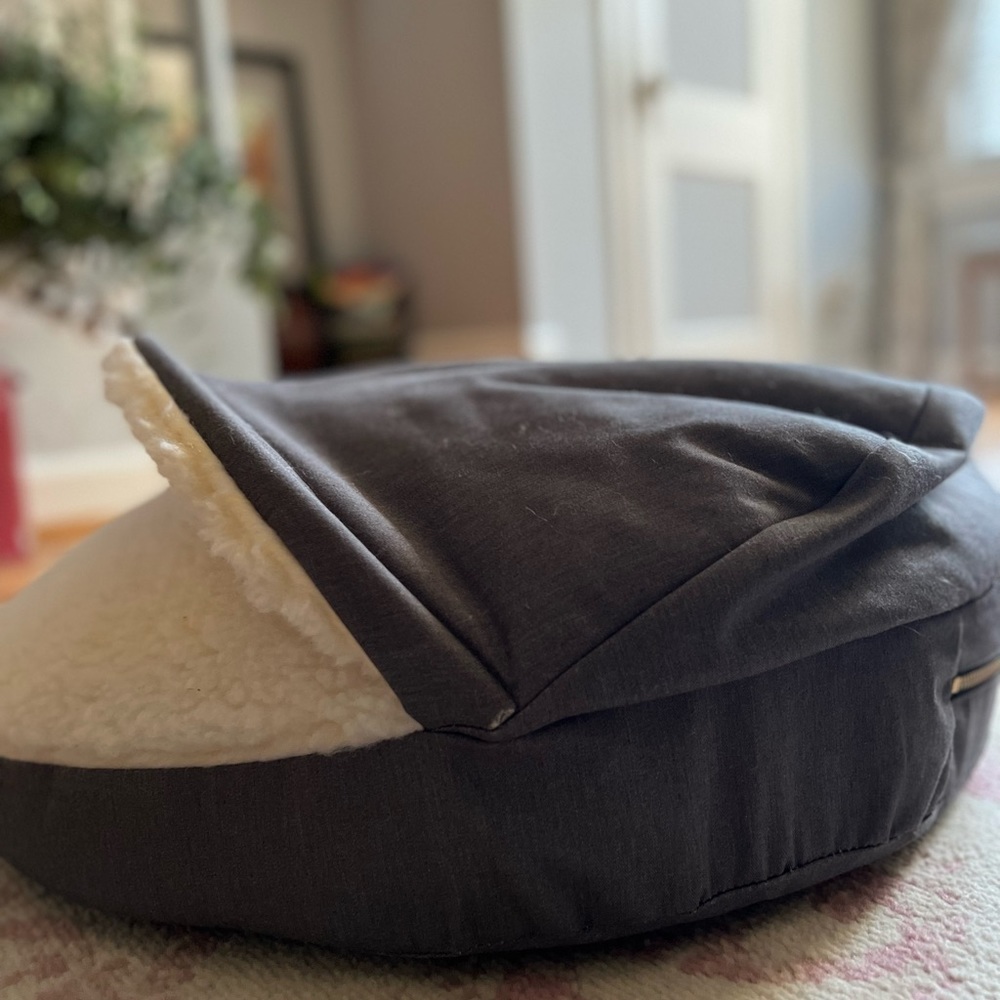Orthopedic cozy cave dog bed.